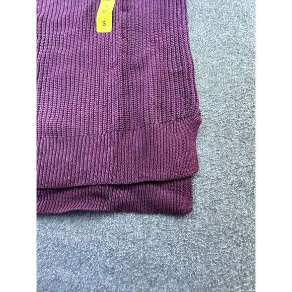 Ellen Tracy Sweater Womens Small Port Marl Burgundy Cable Knit Crew Neck New - Picture 13 of 15